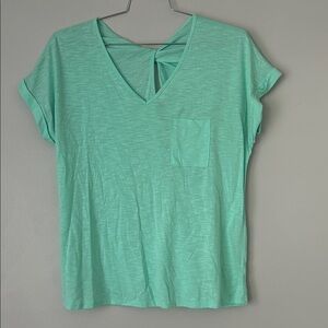 Mint Green V-Neck Women's Top